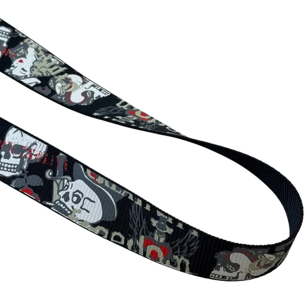 NEW Y2K Anchor‎ Blue Nylon Belt Adjustable Grunge Skull Roses Dark Romantic
